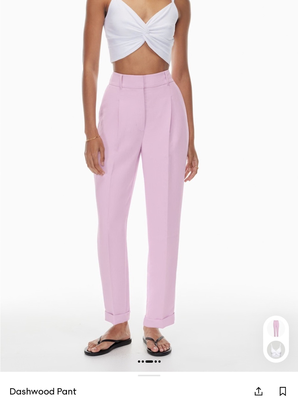 Aritzia Dashwood High Rise Pleated Pants in Orchid Petal